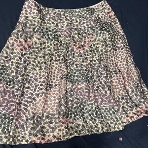 Victor Alfaro‎ Silk Wide Pleated Skirt With Colorful Squares Size 12